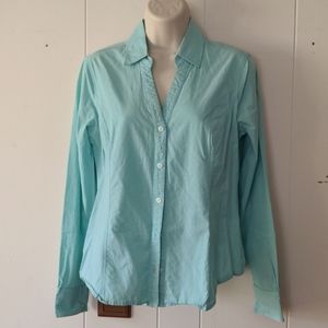 Metaphor teal blue button down shirt size small